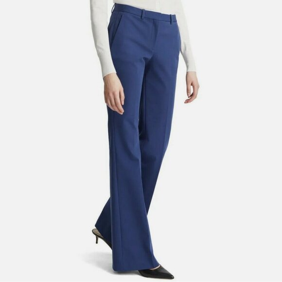 Theory Demitria 4 Bi-Stretch Twill Pants In Bright Navy